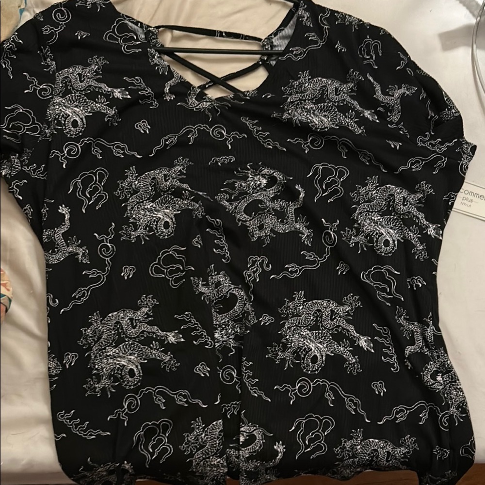 3x adjustable straps Short Sleeve Blouse